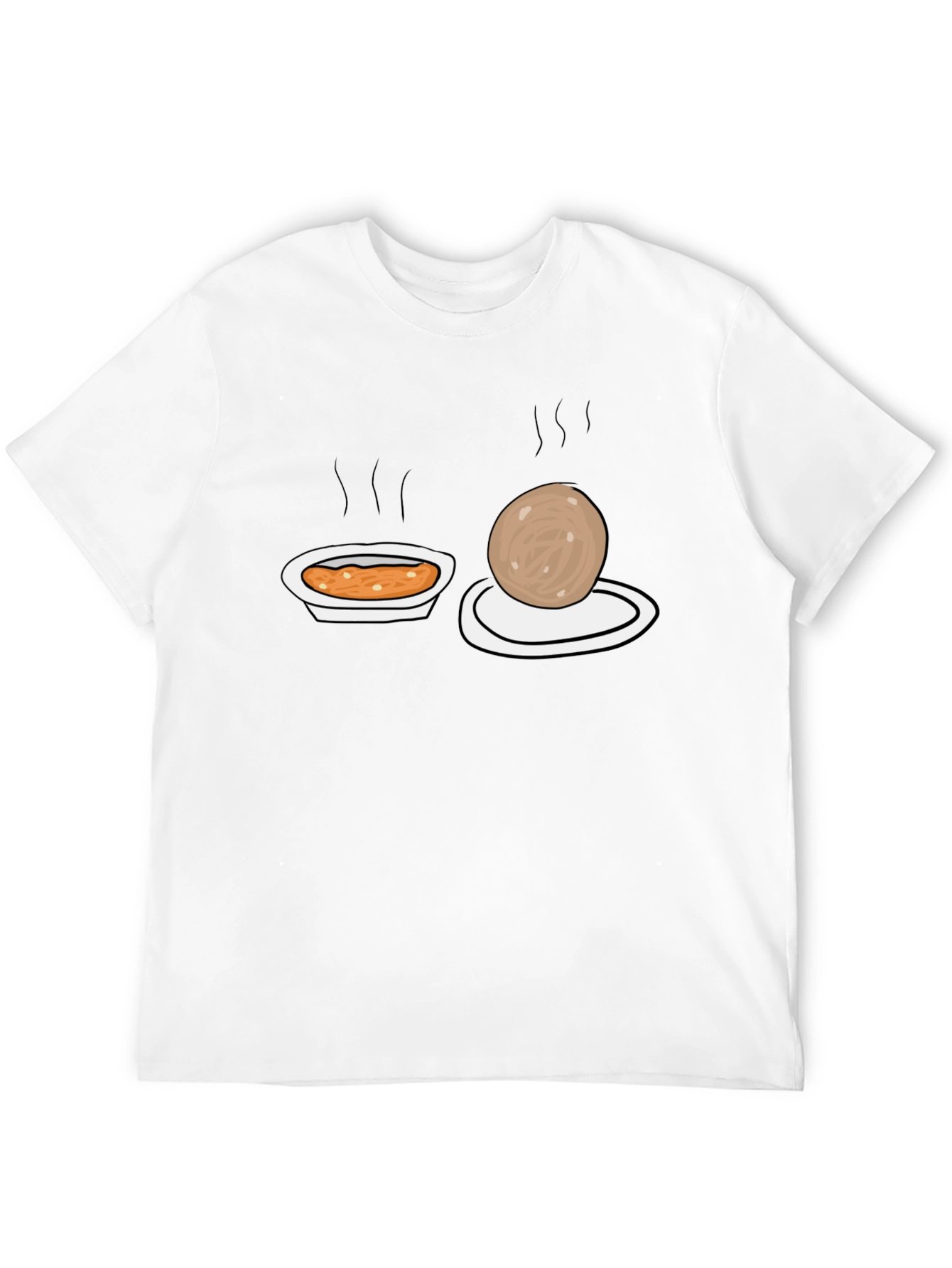 Humorous Food Graphic T-Shirt - Black