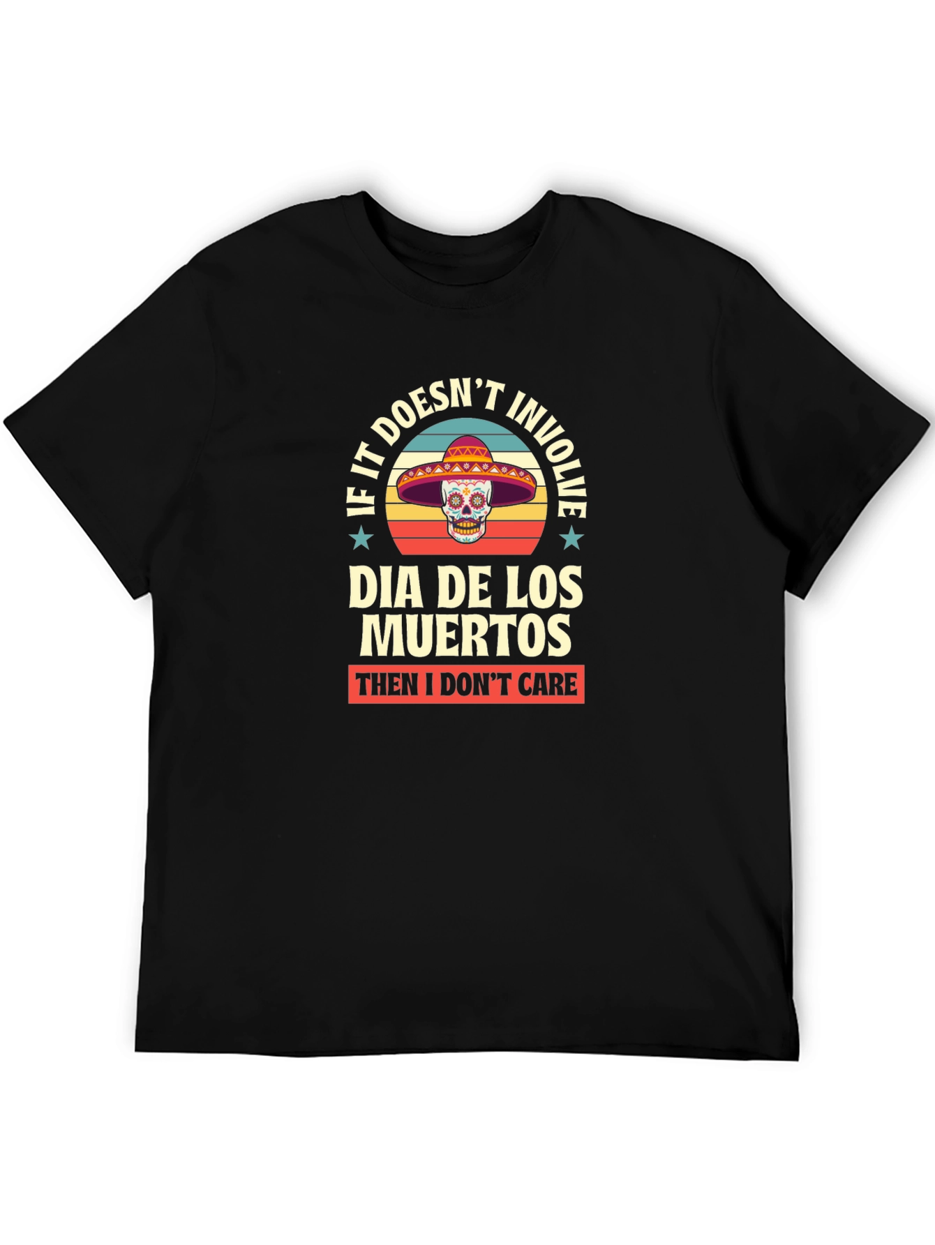 Dia De Los Muertos T-Shirt - Skull Sombrero Tee