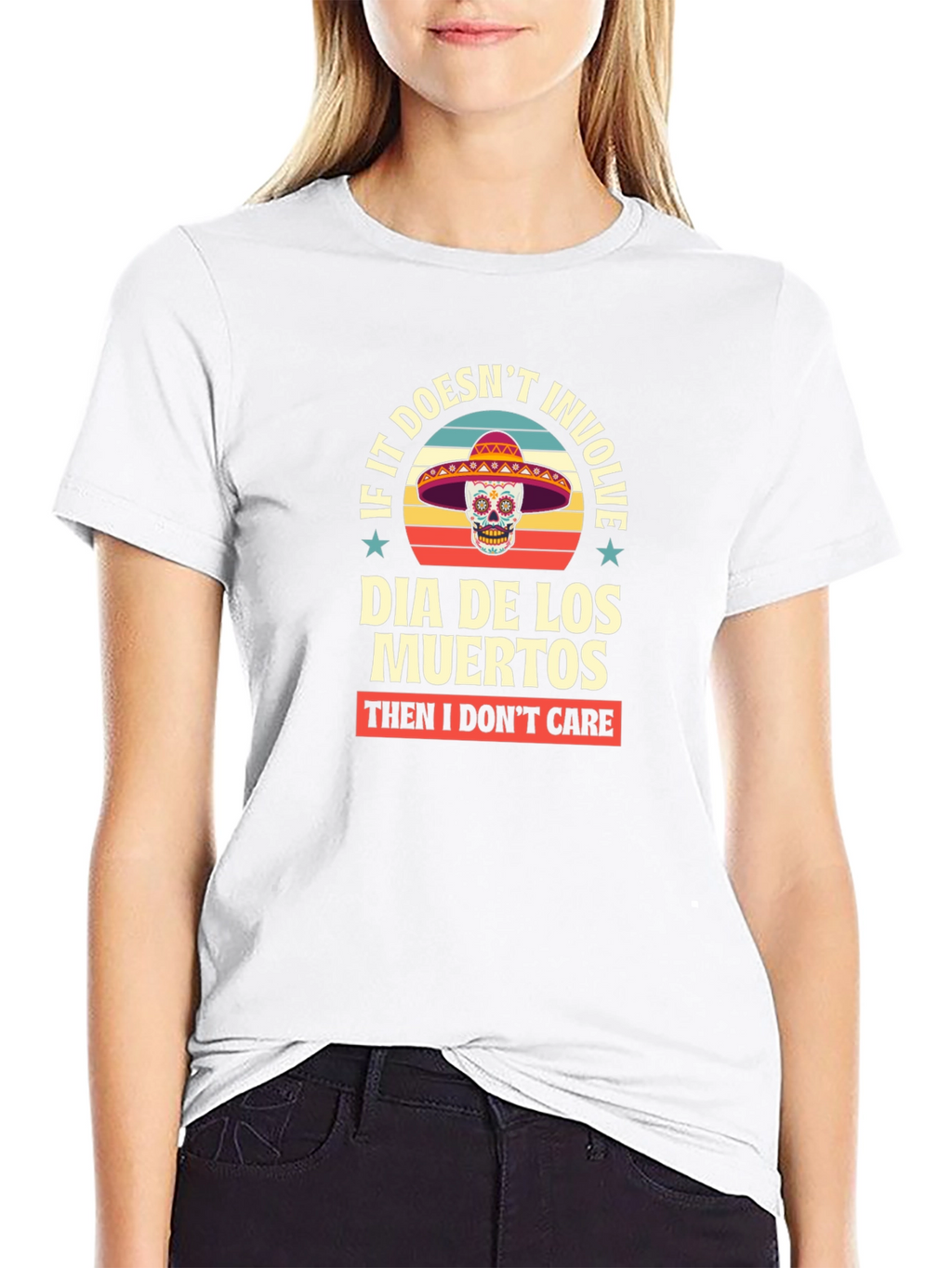 Dia De Los Muertos T-Shirt - Skull Sombrero Tee