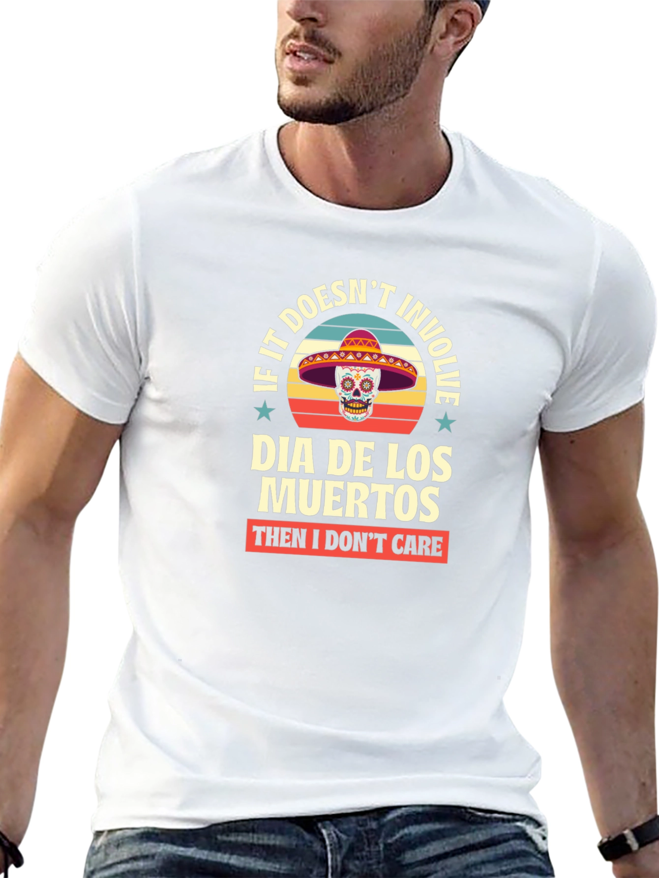 Dia De Los Muertos T-Shirt - Skull Sombrero Tee
