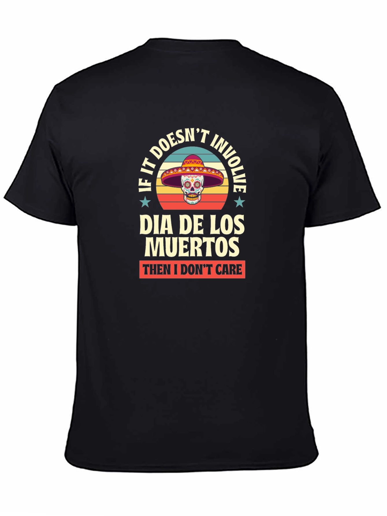 Dia De Los Muertos T-Shirt - Skull Sombrero Tee