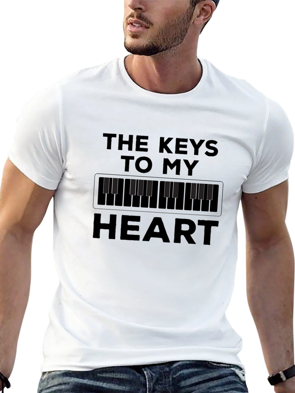 The Keys to My Heart Piano Graphic T-Shirt