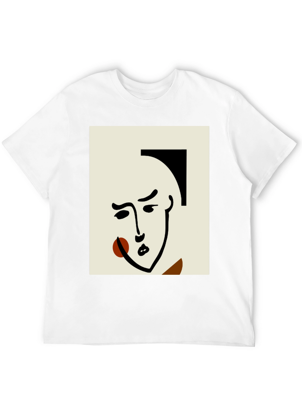 Abstract Art Face Black T-Shirt