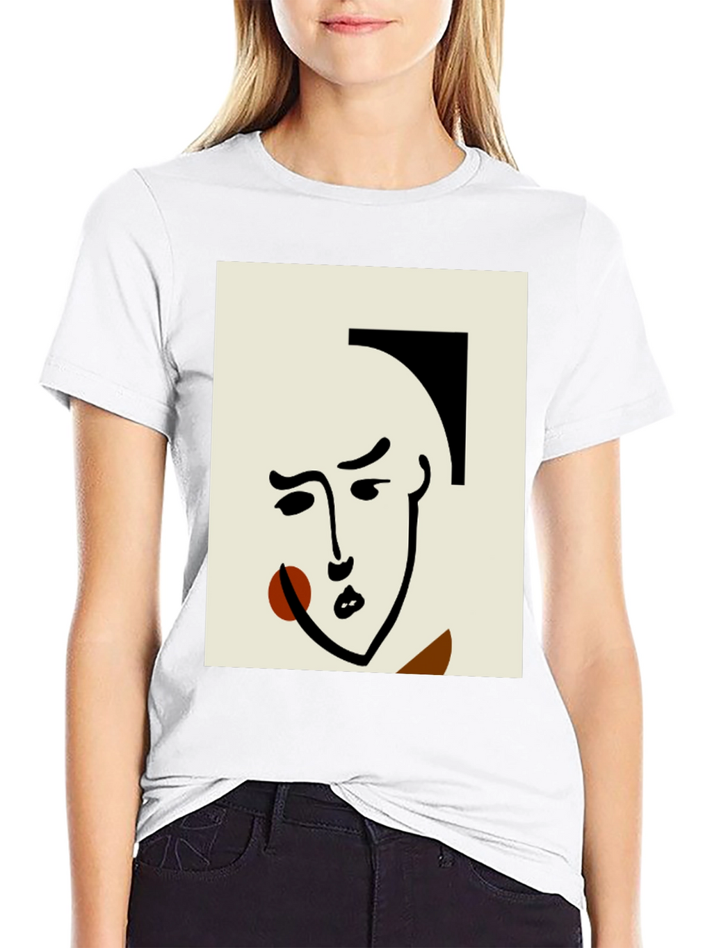 Abstract Art Face Black T-Shirt