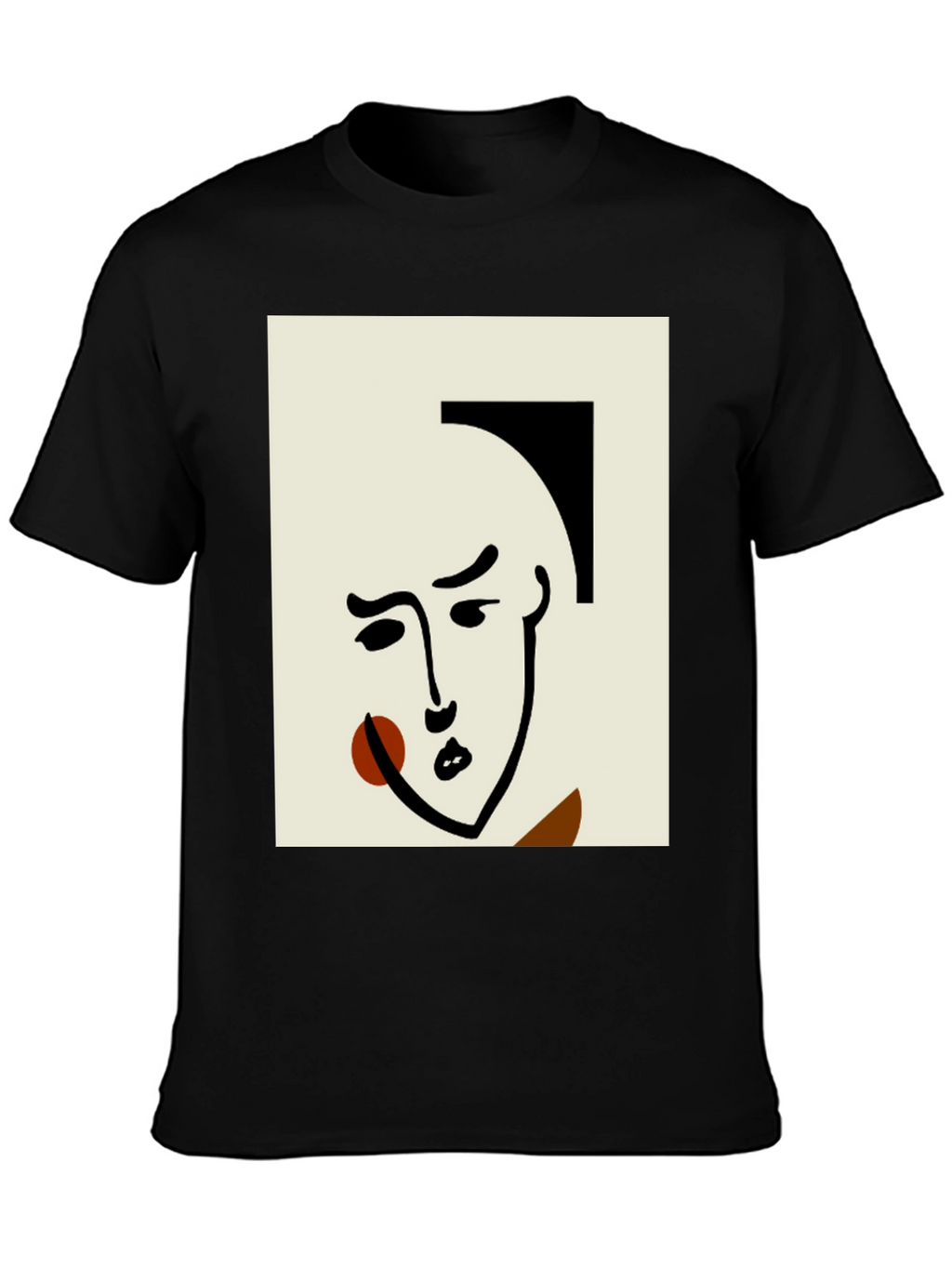 Abstract Art Face Black T-Shirt