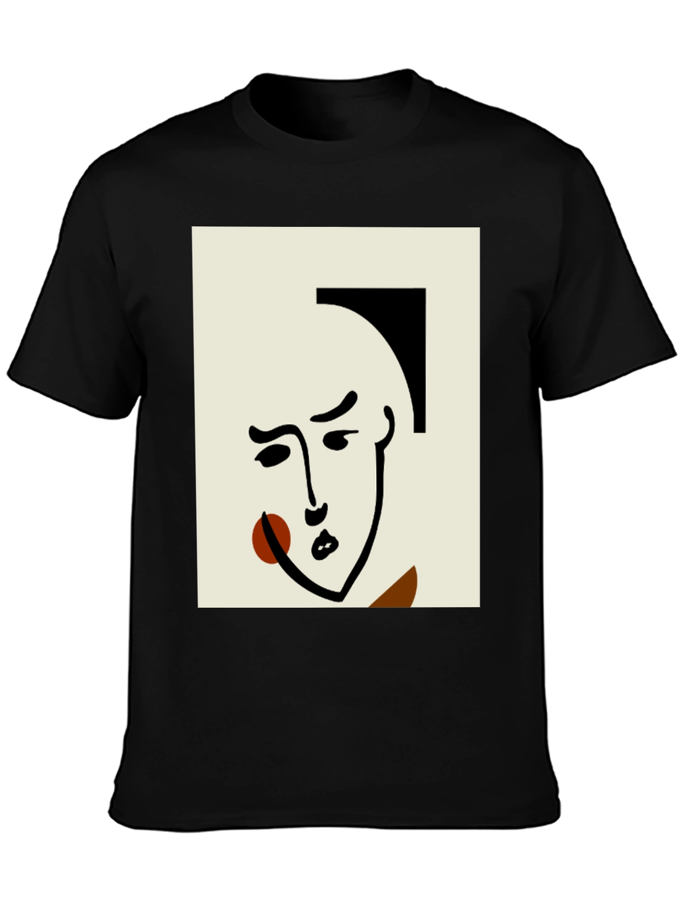 Abstract Art Face Black T-Shirt