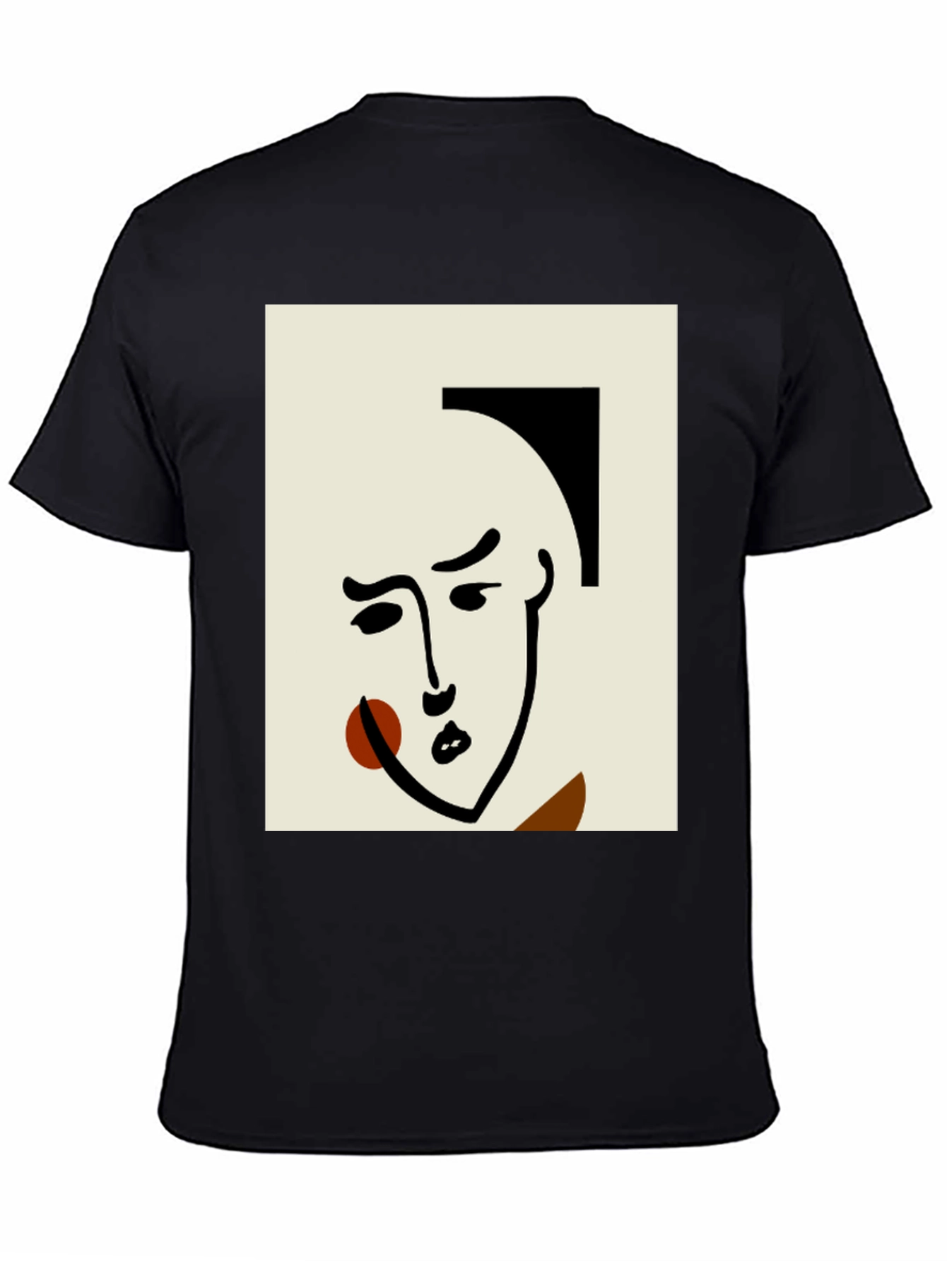 Abstract Art Face Black T-Shirt
