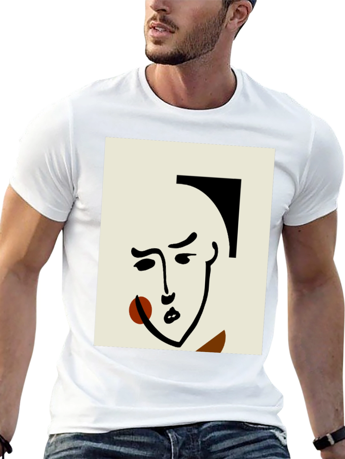 Abstract Art Face Black T-Shirt