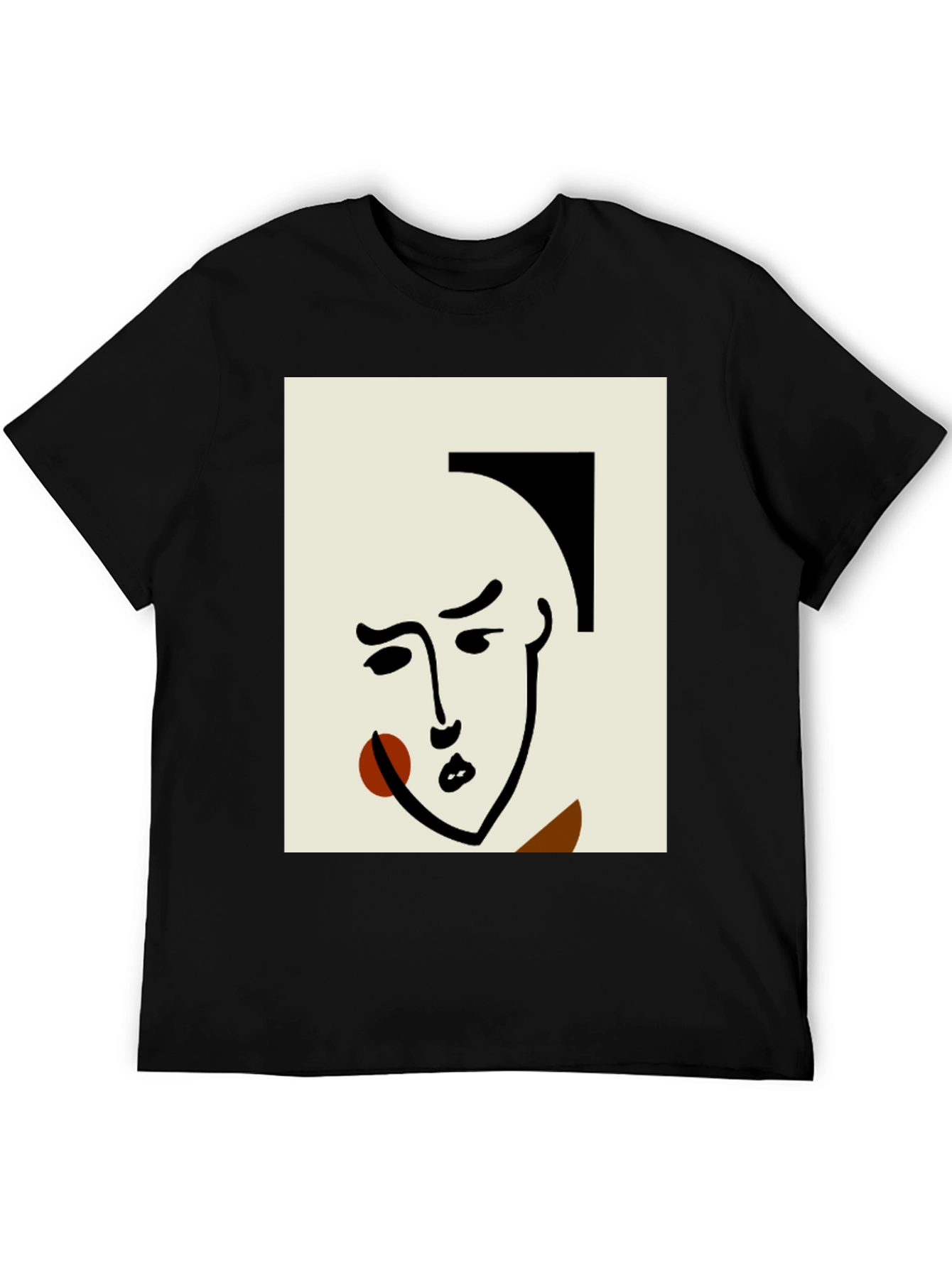 Abstract Art Face Black T-Shirt