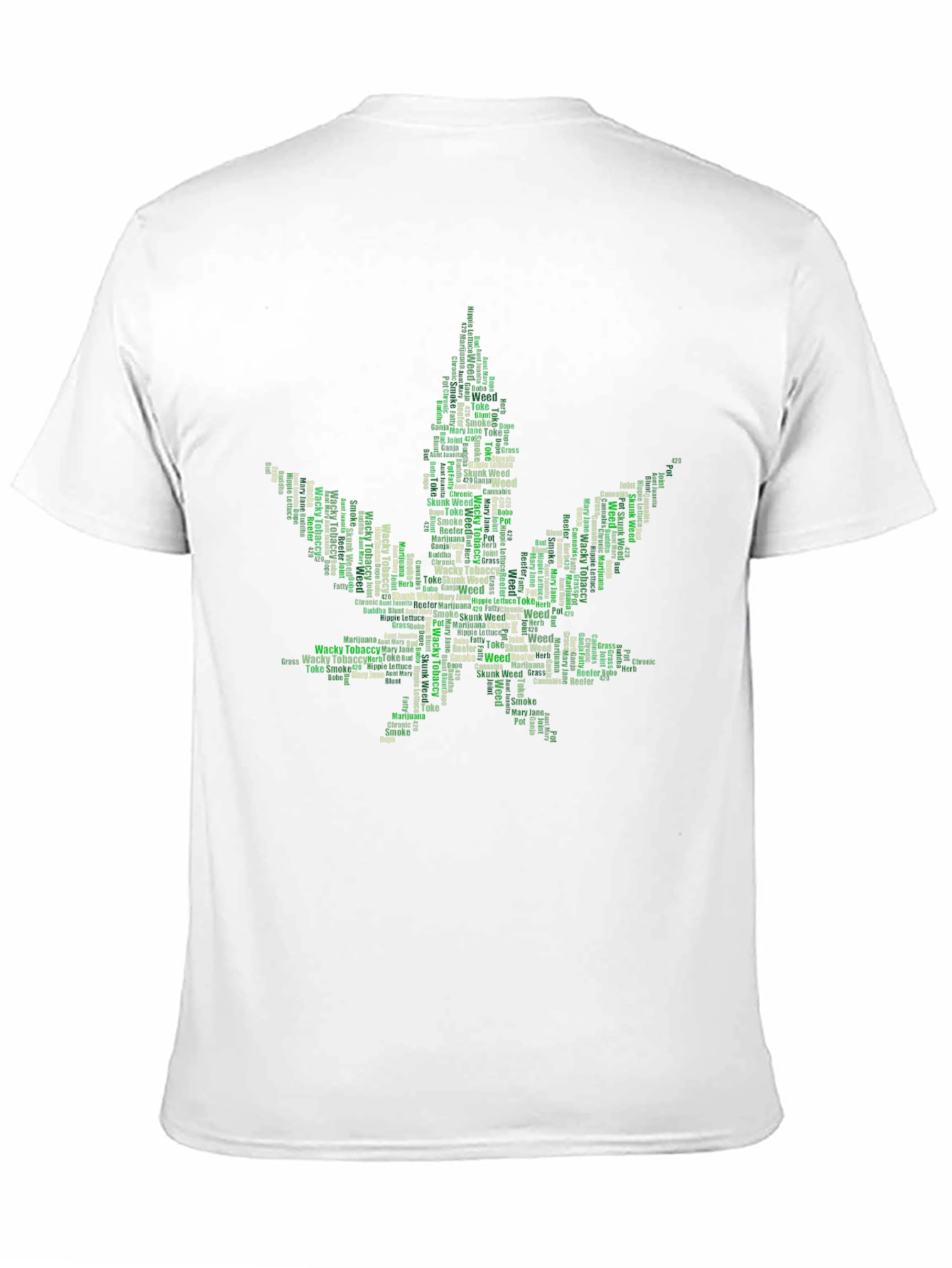 Weed Leaf Word Art Black T-Shirt
