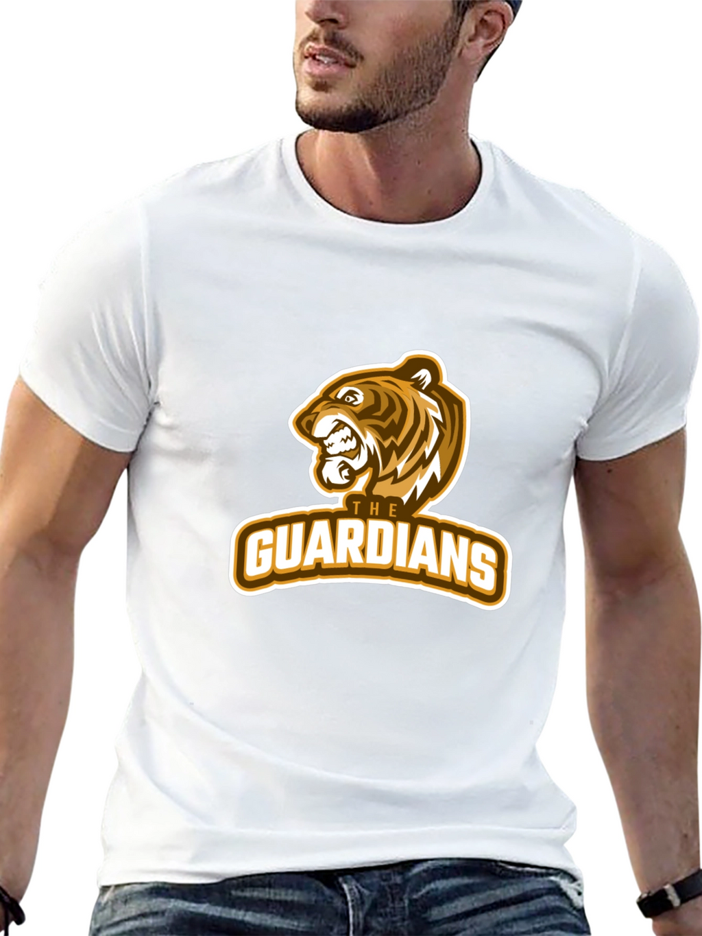 Guardians Tiger Graphic Black T-Shirt