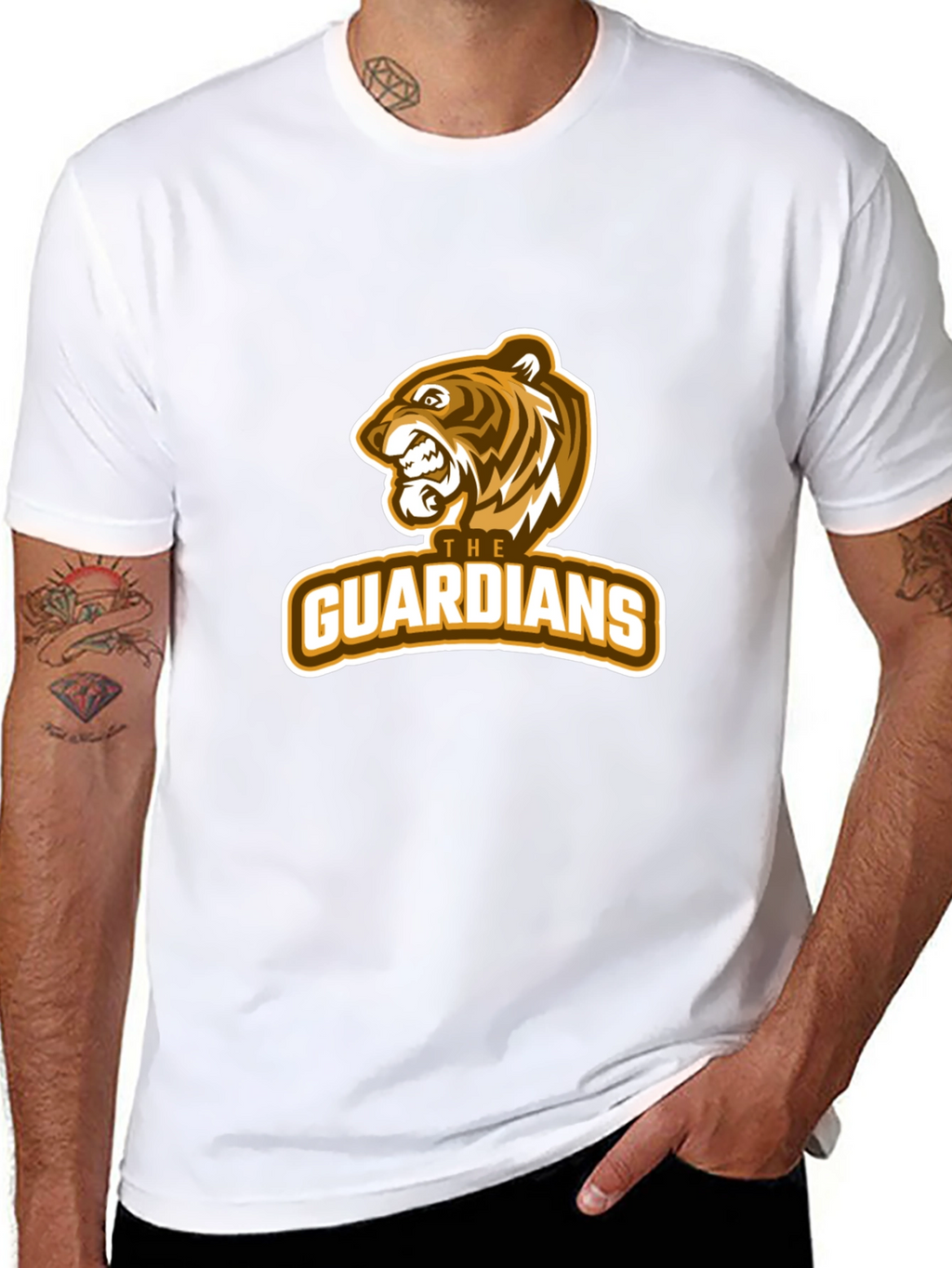 Guardians Tiger Graphic Black T-Shirt