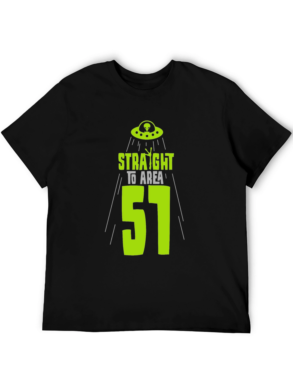 Area 51 Alien T-Shirt - Black Cotton UFO Design