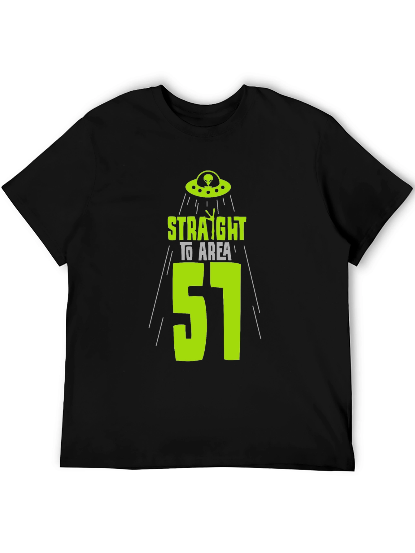 Area 51 Alien T-Shirt - Black Cotton UFO Design