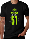 Area 51 Alien T-Shirt - Black Cotton UFO Design
