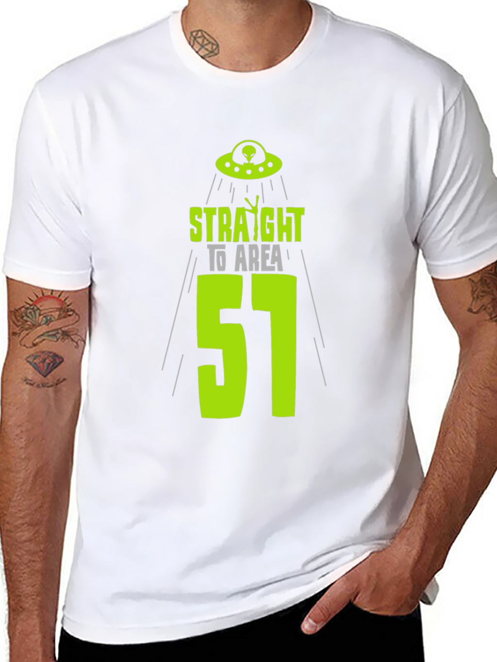 Area 51 Alien T-Shirt - Black Cotton UFO Design