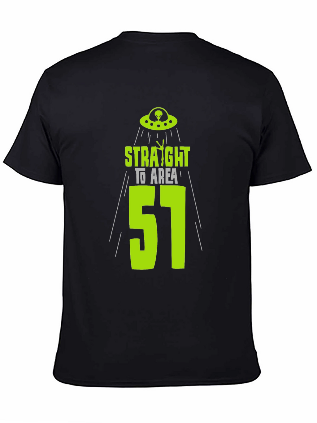 Area 51 Alien T-Shirt - Black Cotton UFO Design