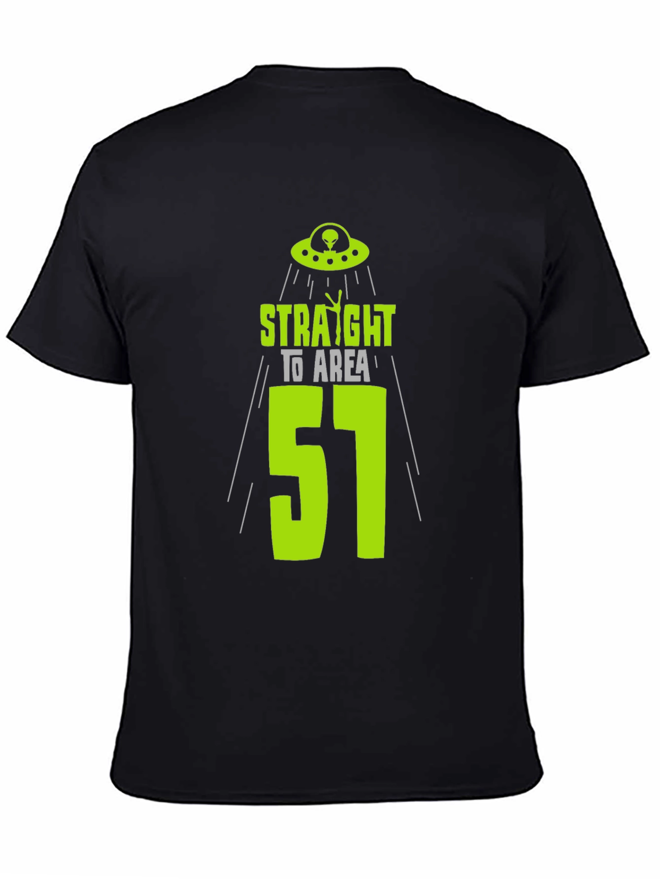 Area 51 Alien T-Shirt - Black Cotton UFO Design