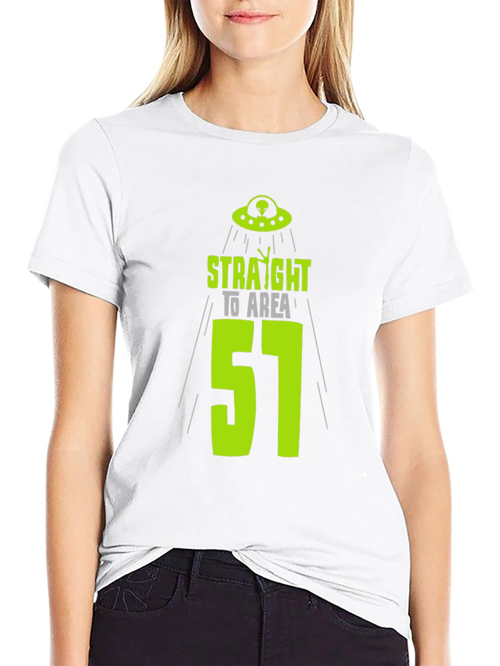 Area 51 Alien T-Shirt - Black Cotton UFO Design