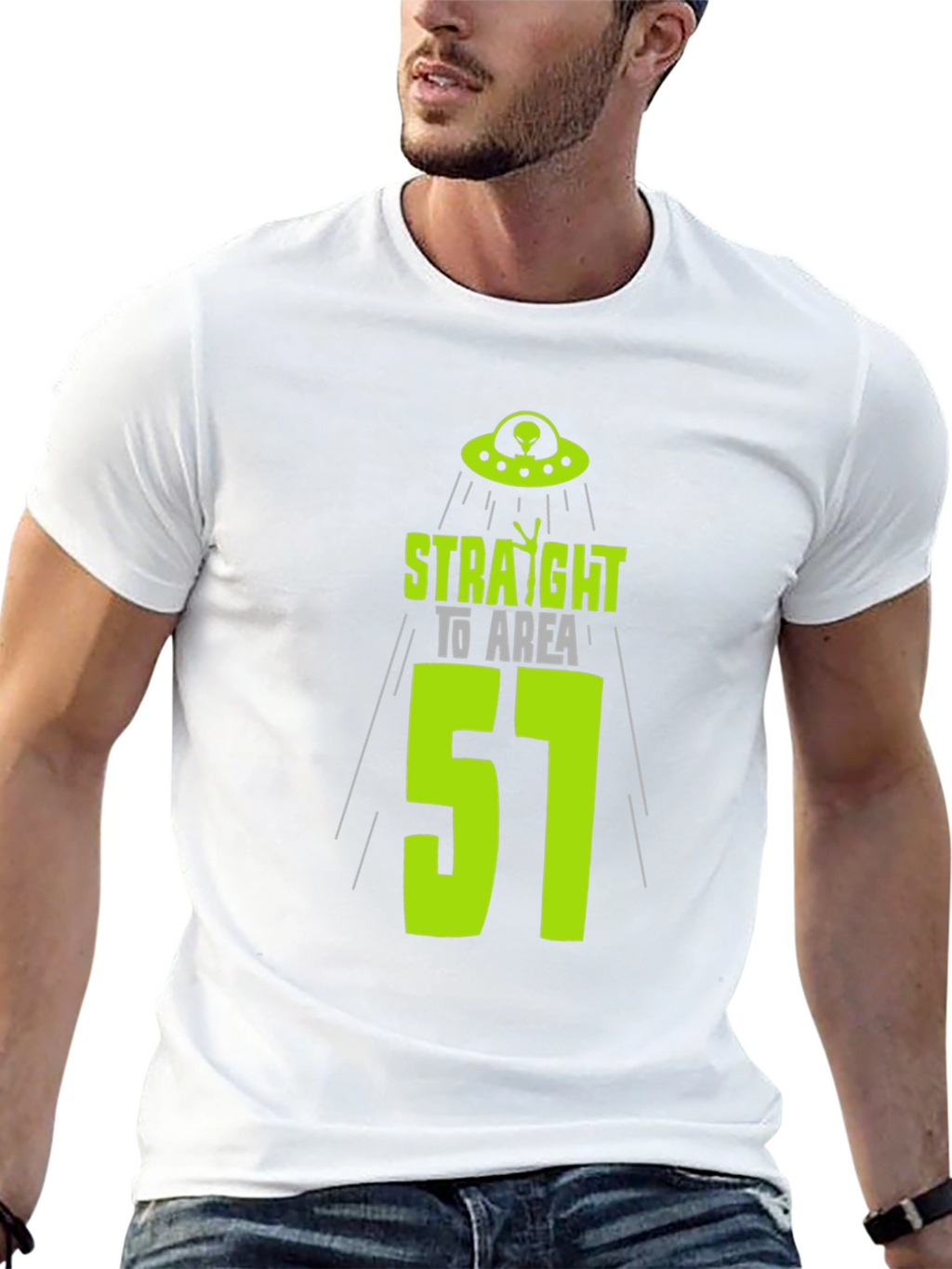 Area 51 Alien T-Shirt - Black Cotton UFO Design