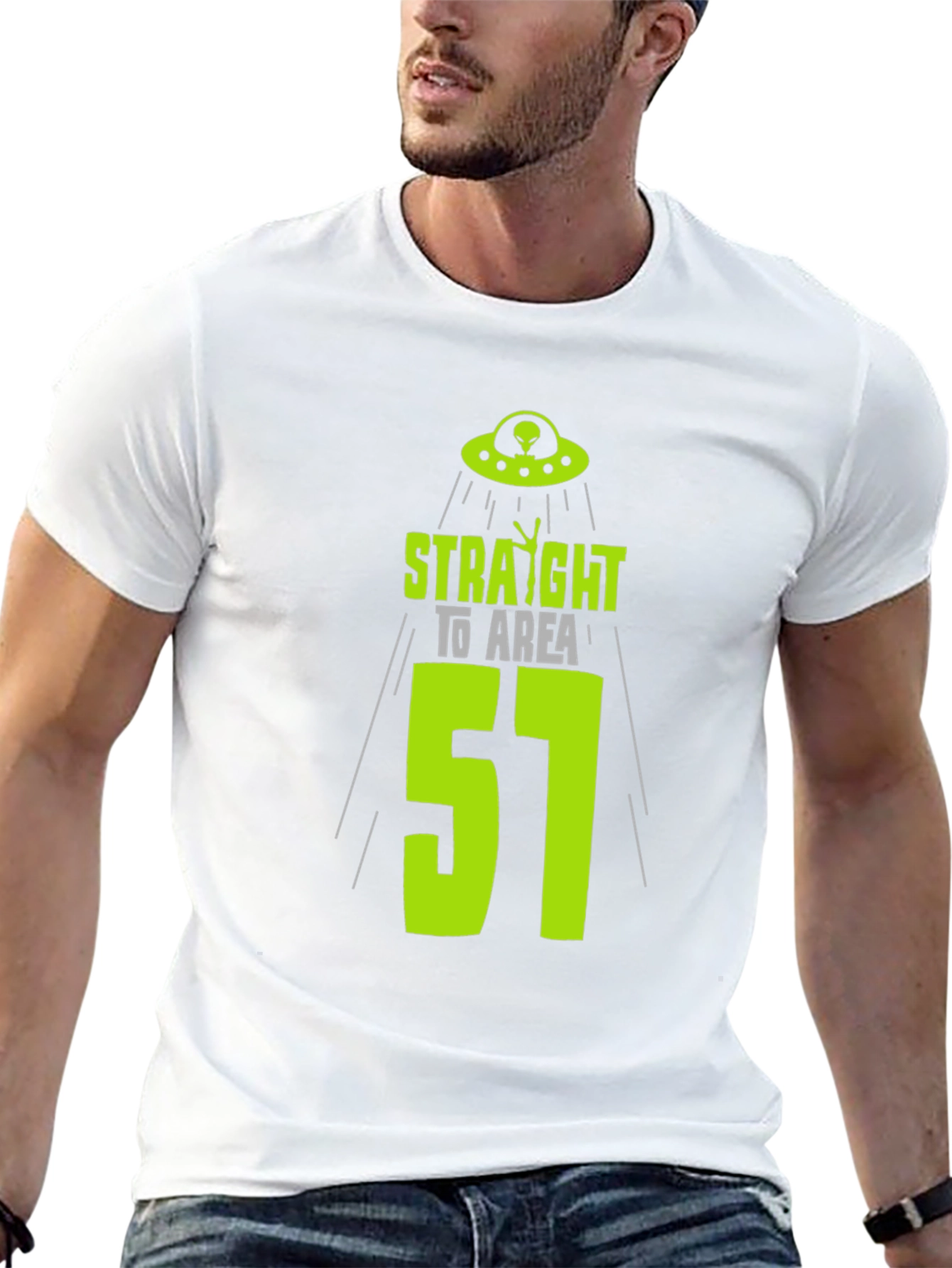 Area 51 Alien T-Shirt - Black Cotton UFO Design