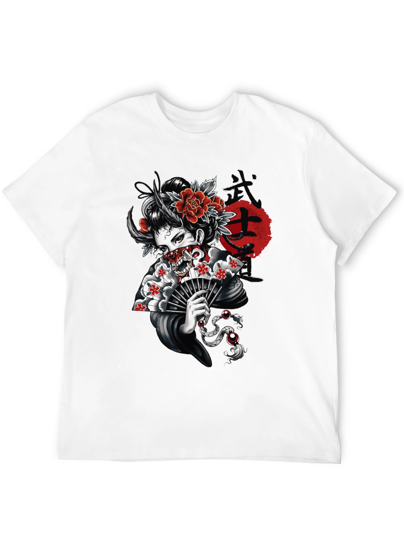 Geisha Oni Mask T-Shirt - Japanese Art Tee