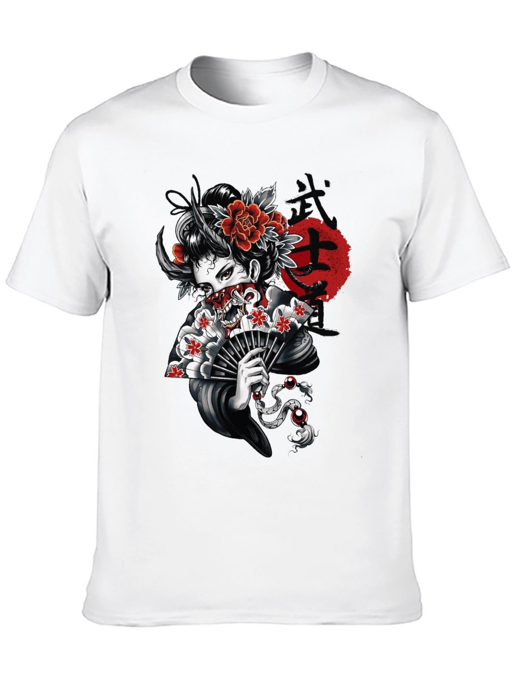 Geisha Oni Mask T-Shirt - Japanese Art Tee