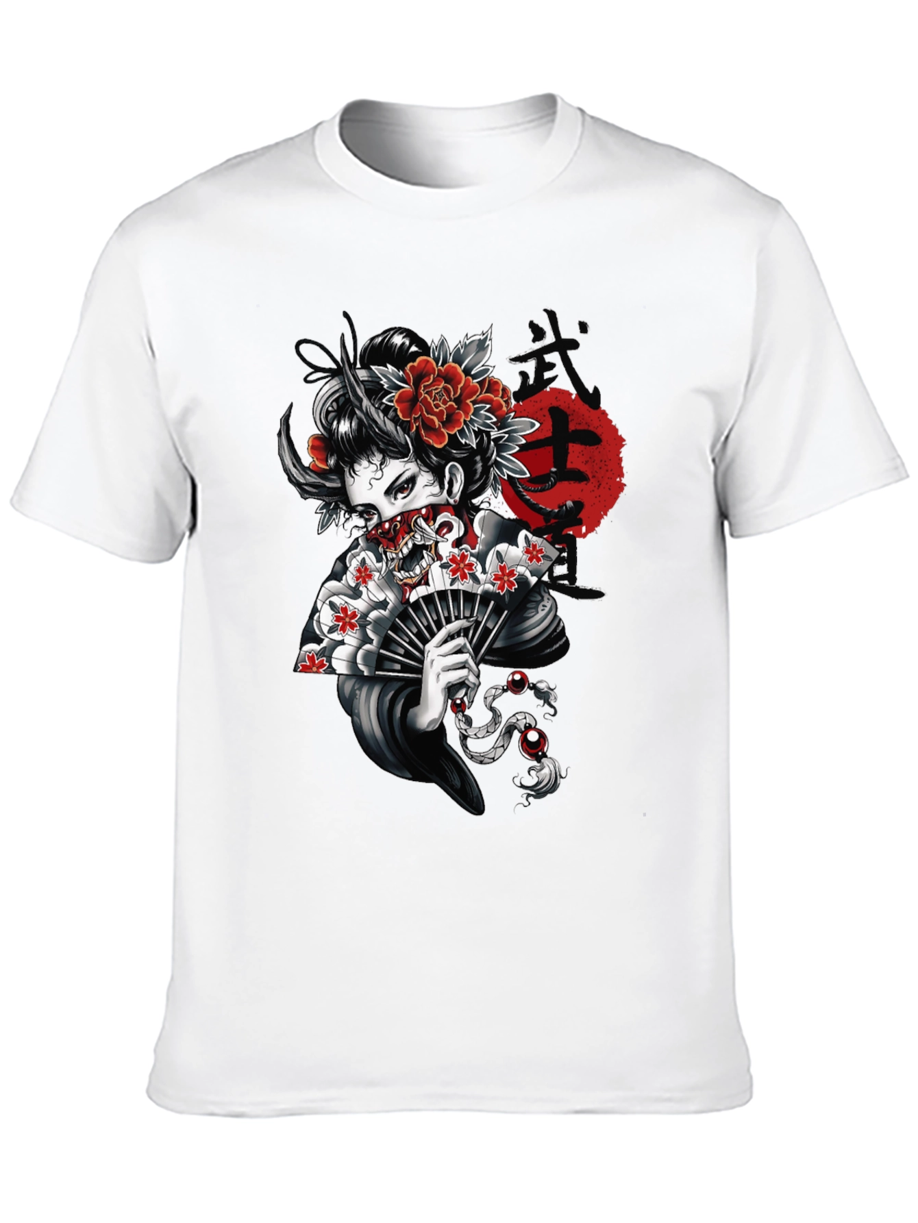 Geisha Oni Mask T-Shirt - Japanese Art Tee