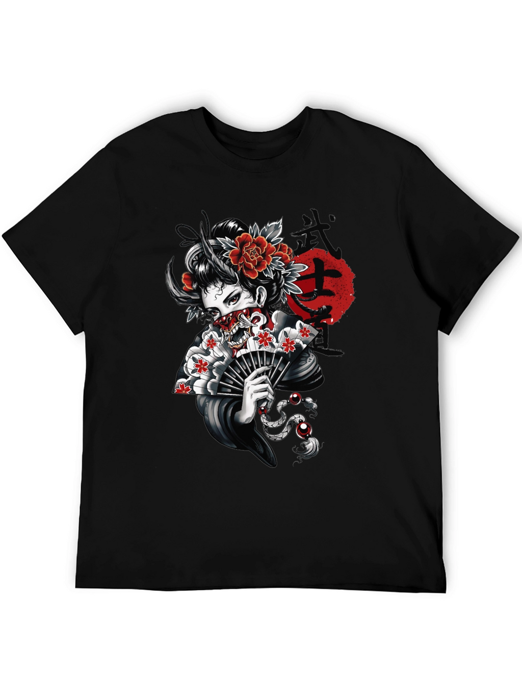 Geisha Oni Mask T-Shirt - Japanese Art Tee