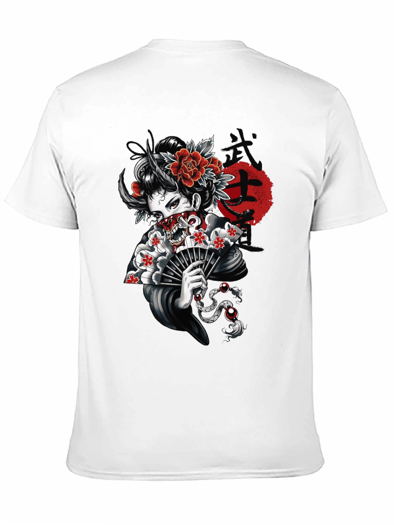 Geisha Oni Mask T-Shirt - Japanese Art Tee