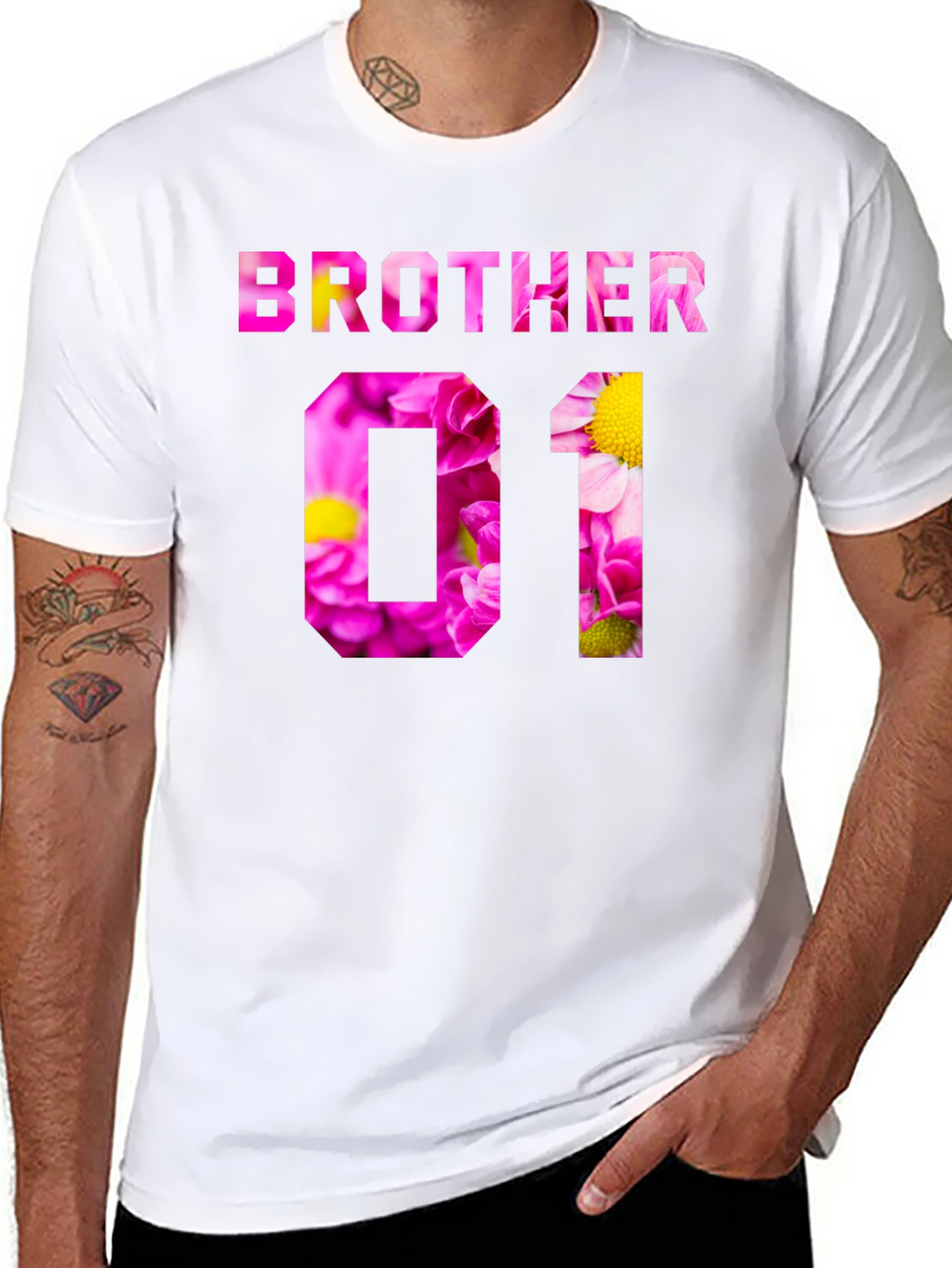 Brother Floral Print Black T-Shirt