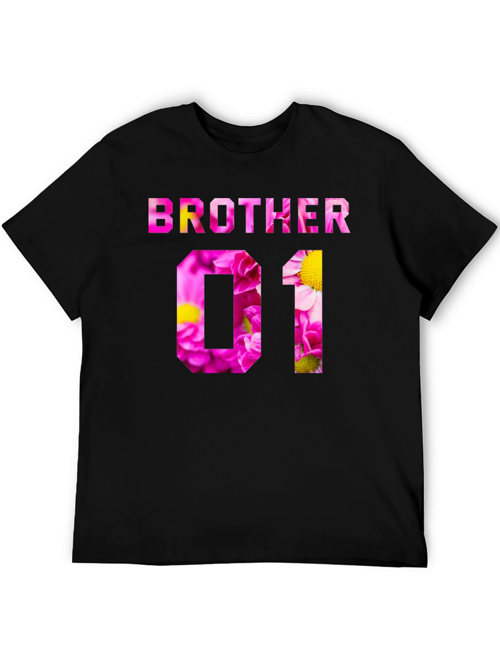 Brother Floral Print Black T-Shirt