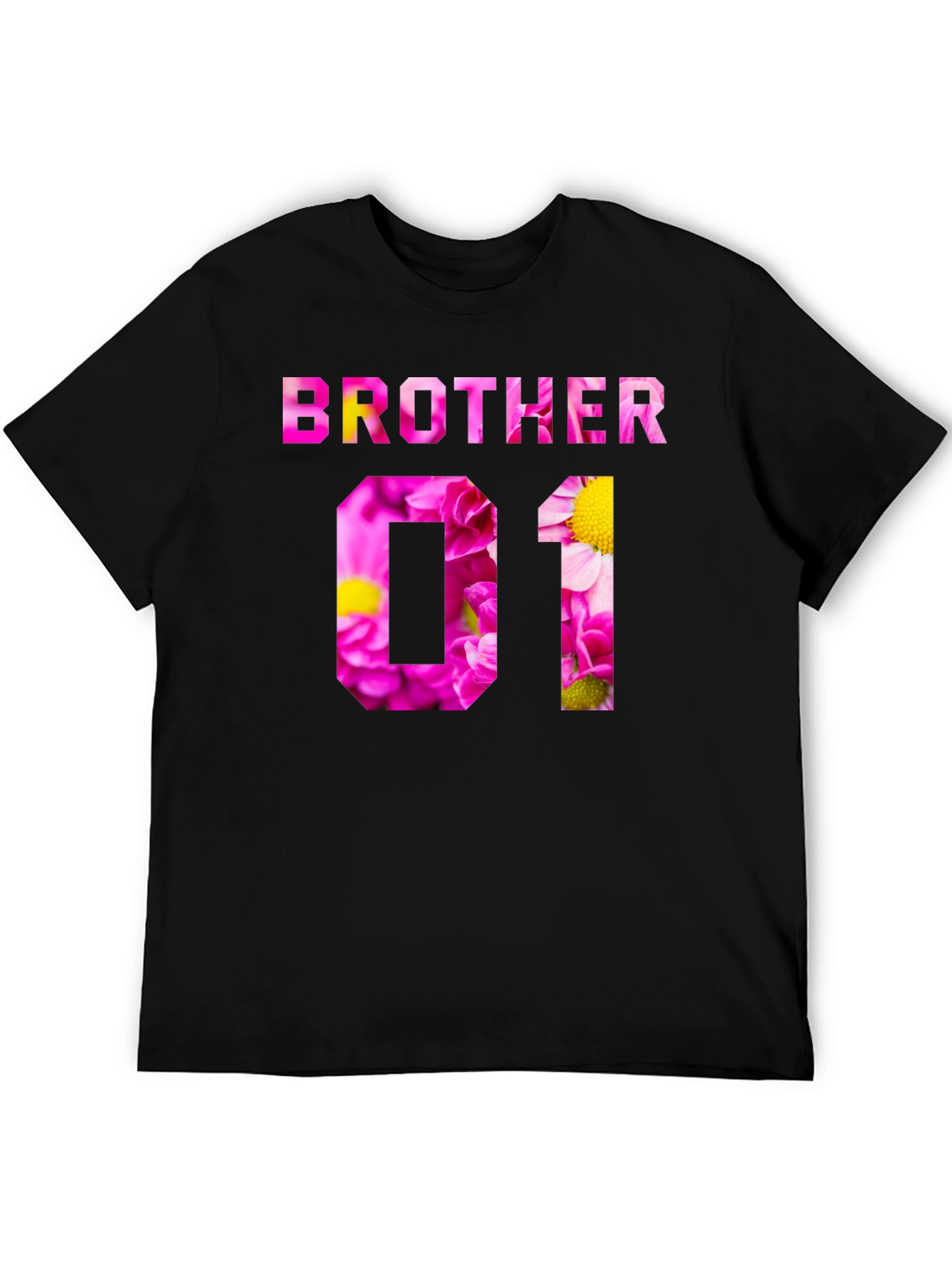 Brother Floral Print Black T-Shirt