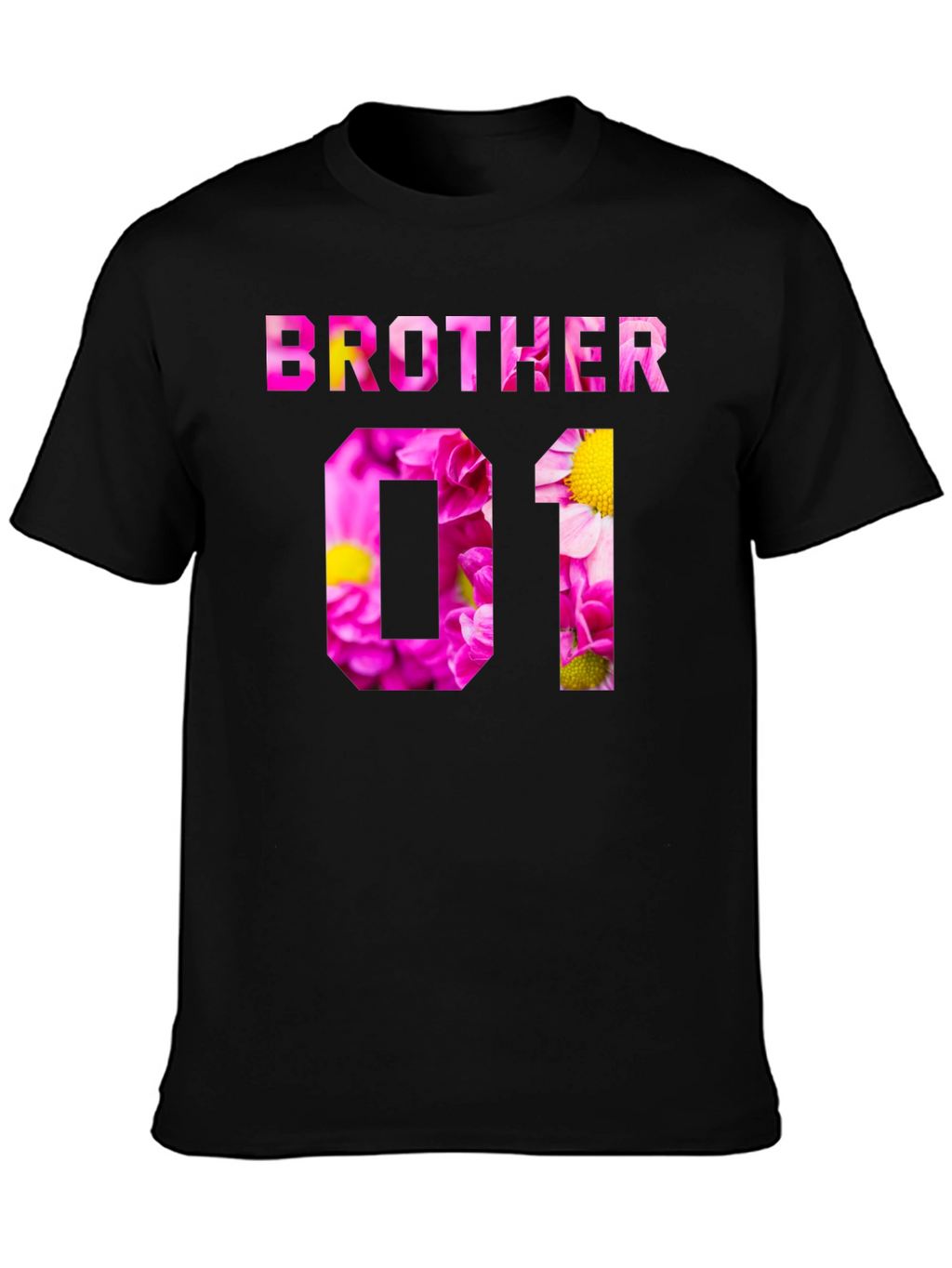 Brother Floral Print Black T-Shirt