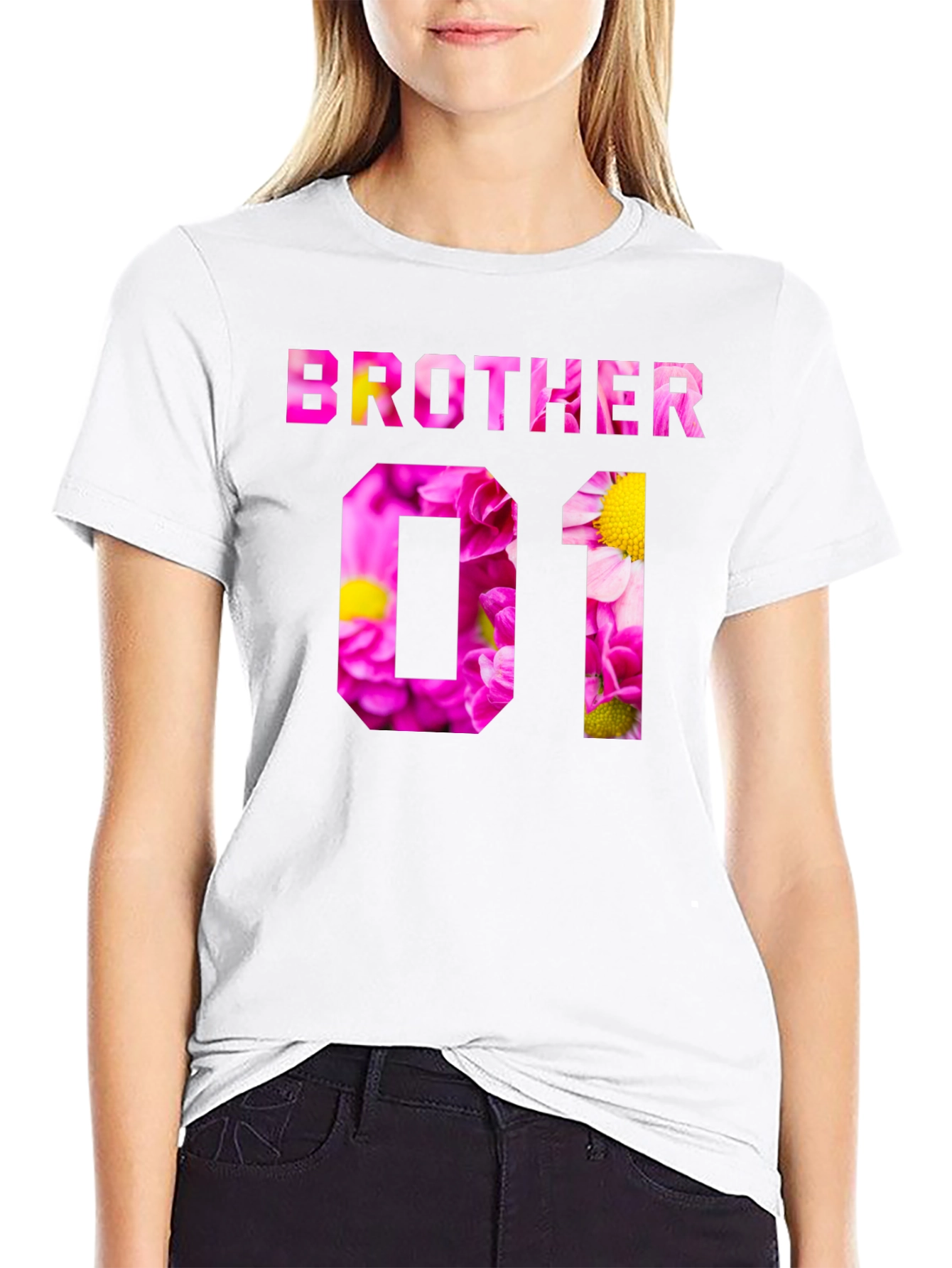 Brother Floral Print Black T-Shirt