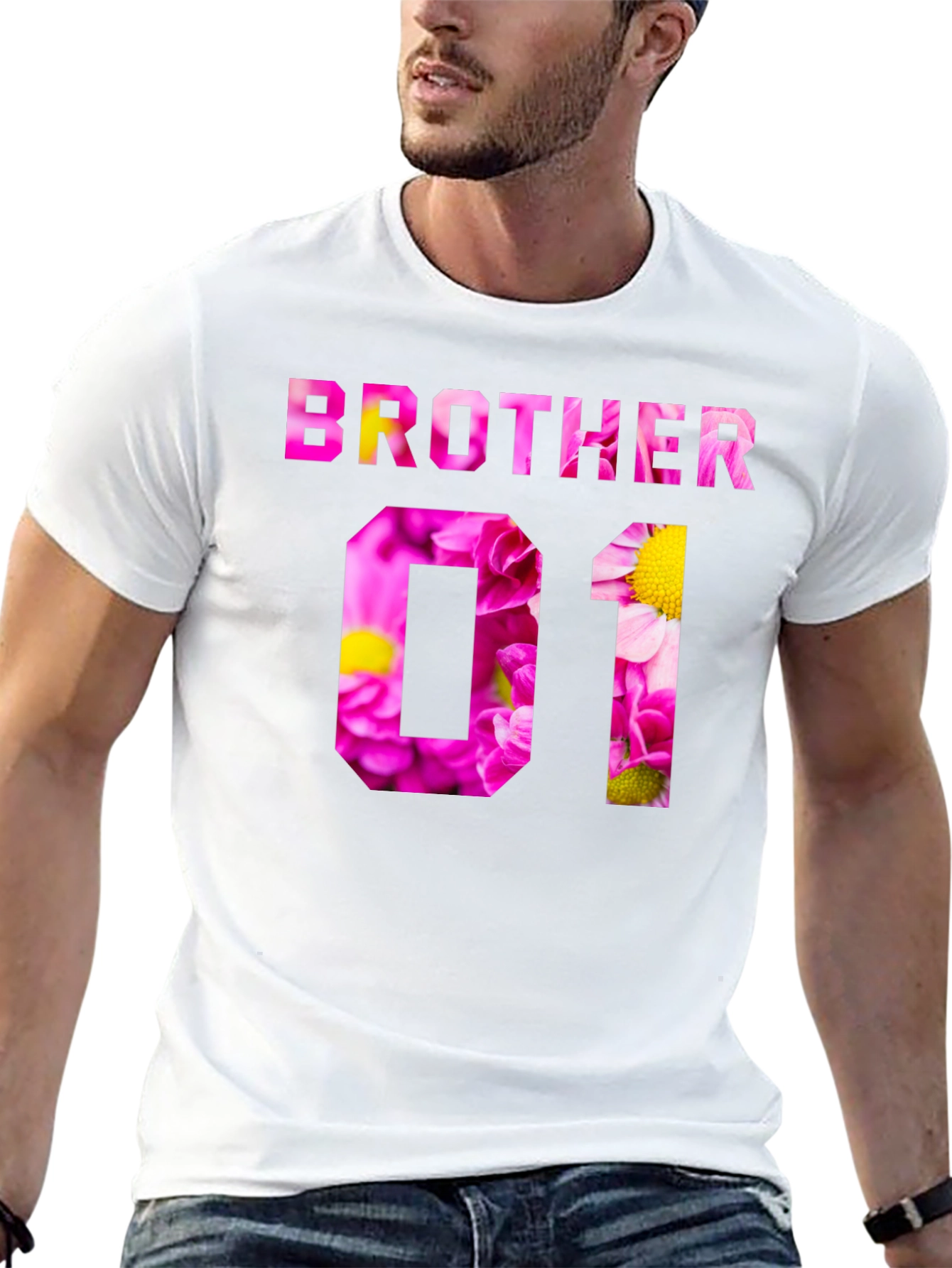 Brother Floral Print Black T-Shirt