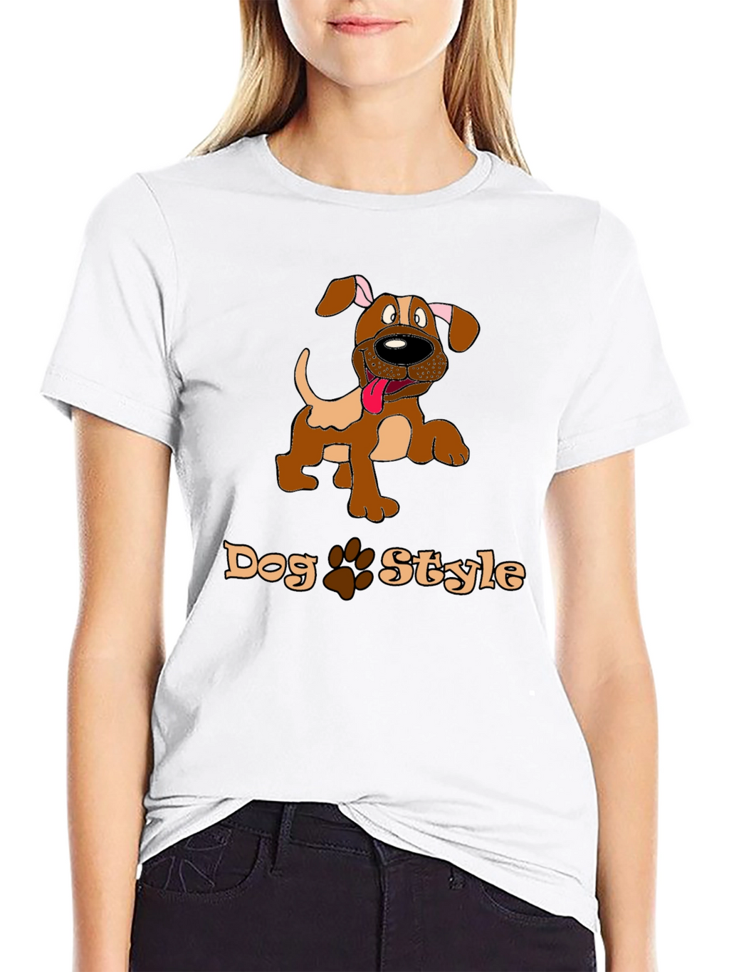 Dog Style Graphic Print T-Shirt