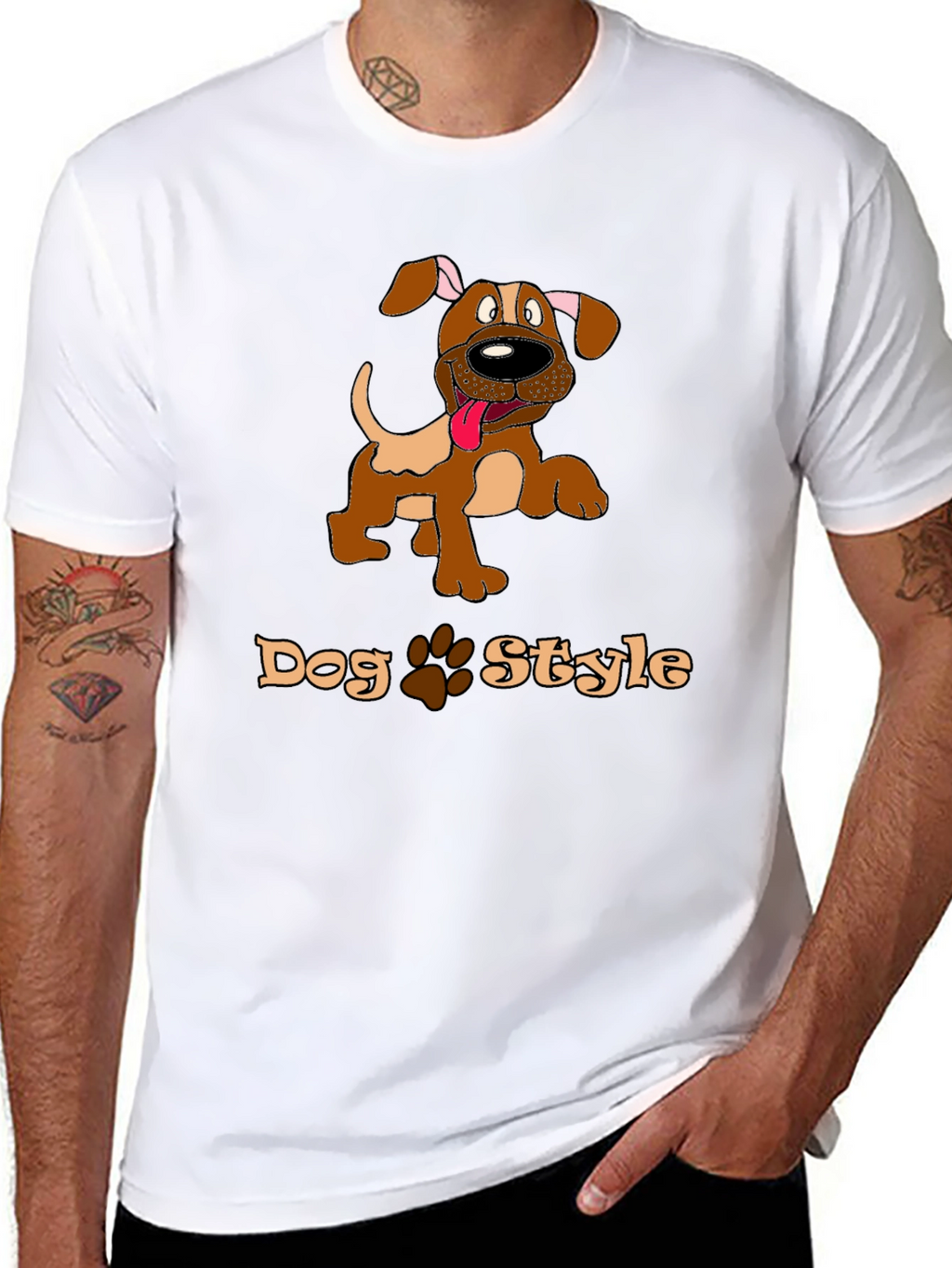 Dog Style Graphic Print T-Shirt
