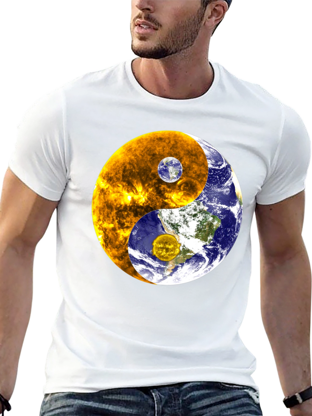 Yin Yang Earth & Sun Graphic T-Shirt