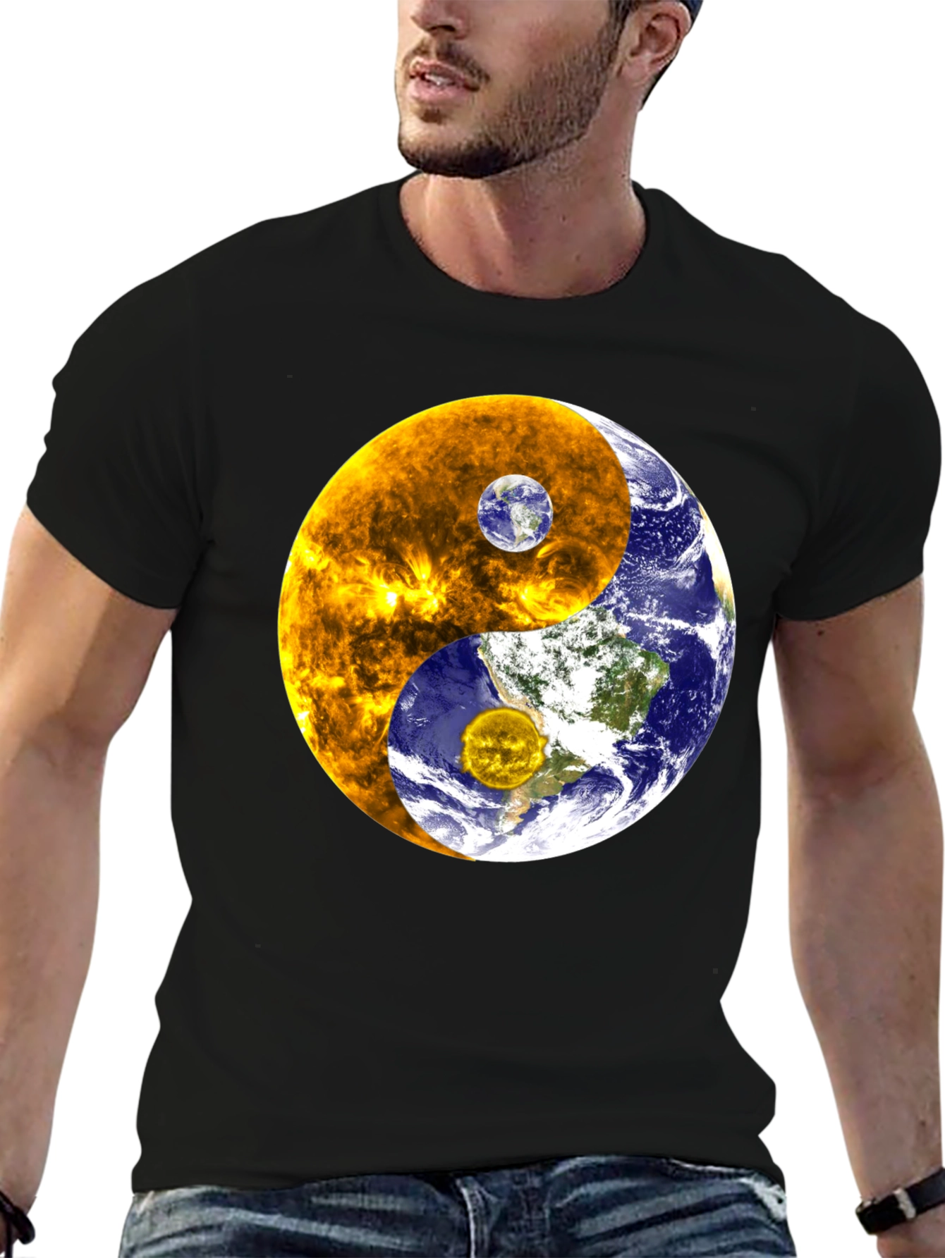 Yin Yang Earth & Sun Graphic T-Shirt
