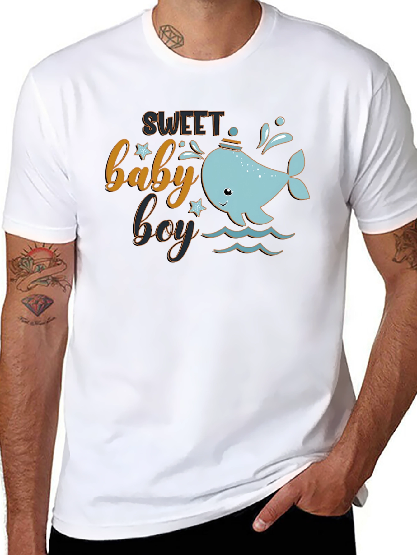 Sweet Baby Boy Whale Graphic T-Shirt