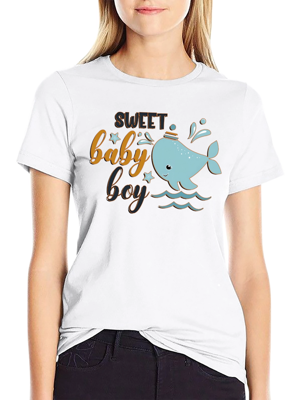 Sweet Baby Boy Whale Graphic T-Shirt