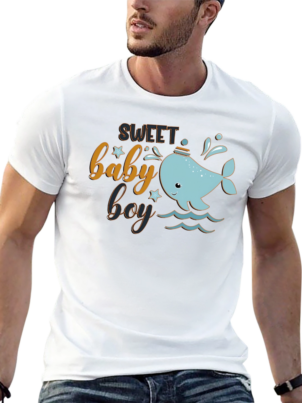 Sweet Baby Boy Whale Graphic T-Shirt