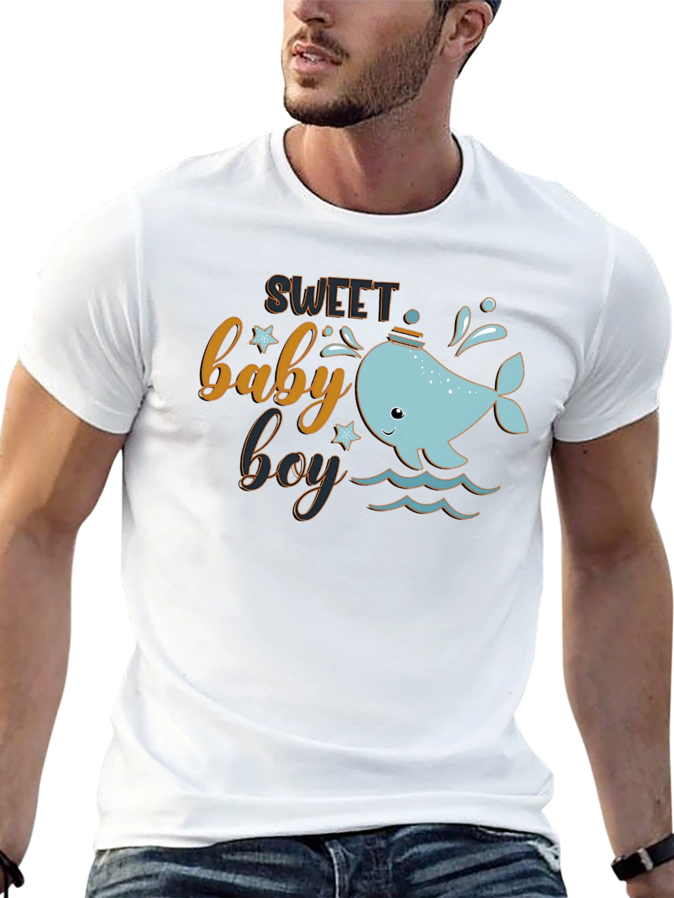 Sweet Baby Boy Whale Graphic T-Shirt