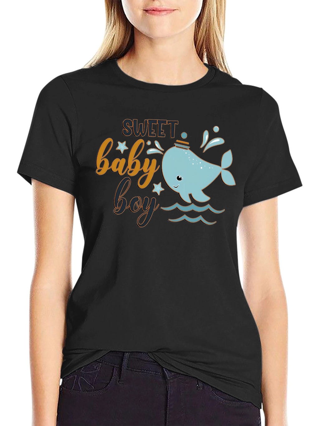 Sweet Baby Boy Whale Graphic T-Shirt