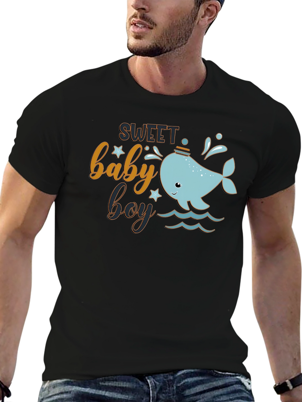 Sweet Baby Boy Whale Graphic T-Shirt