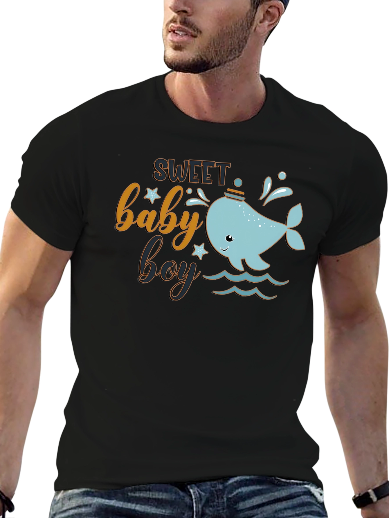 Sweet Baby Boy Whale Graphic T-Shirt