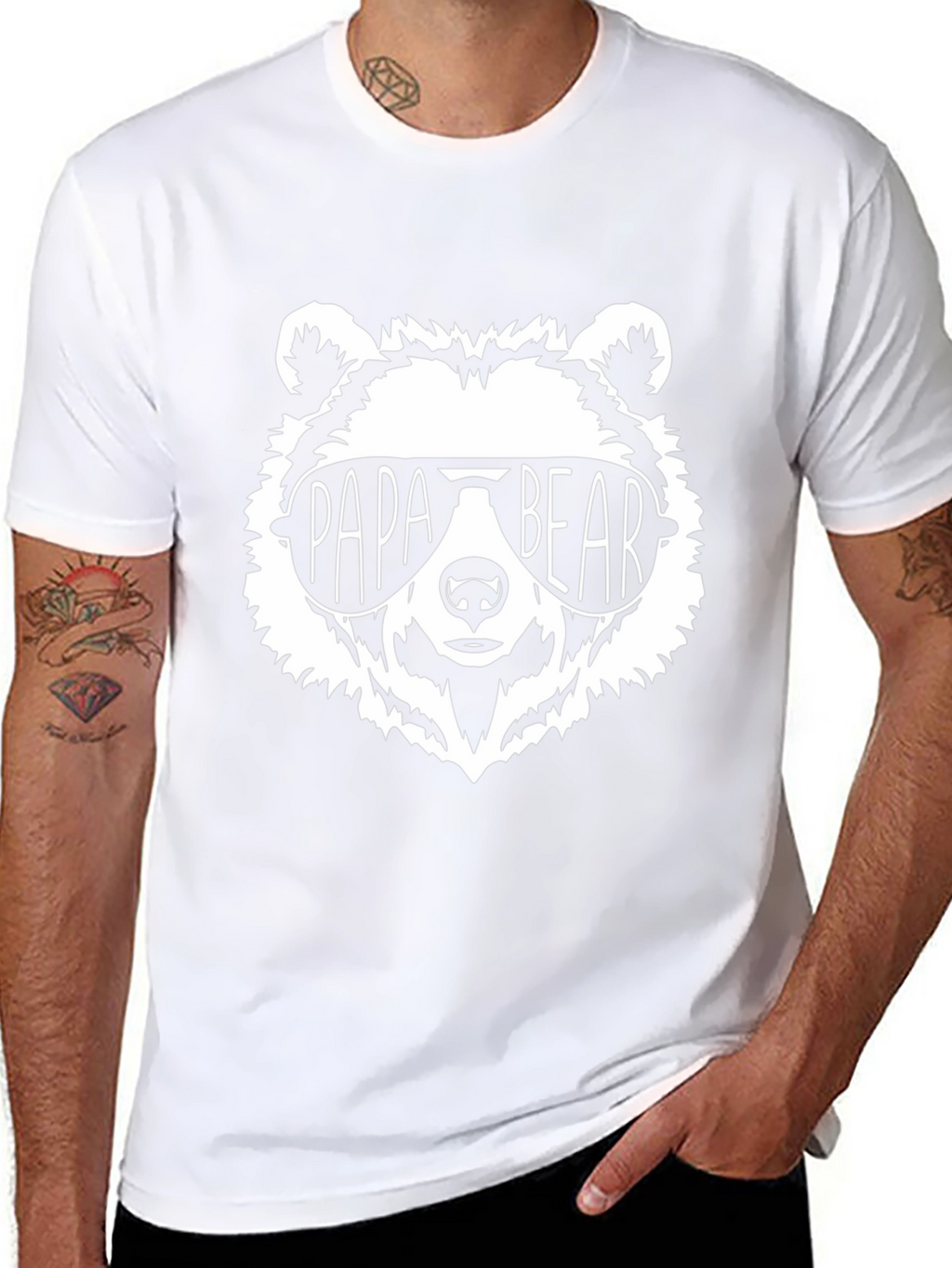Papa Bear Graphic Tee - Cool Dad Shirt