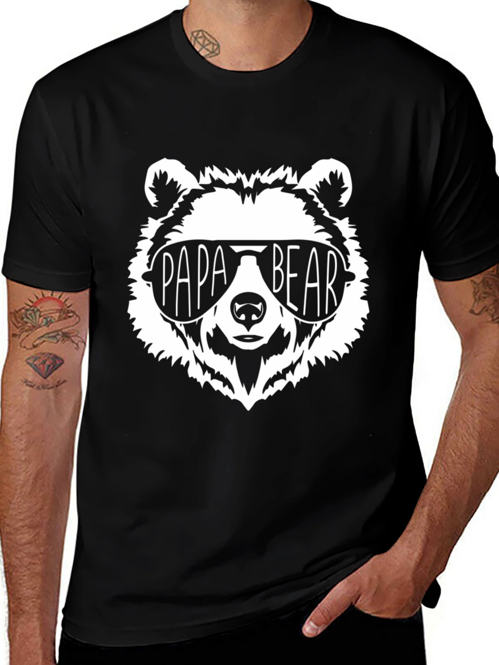 Papa Bear Graphic Tee - Cool Dad Shirt