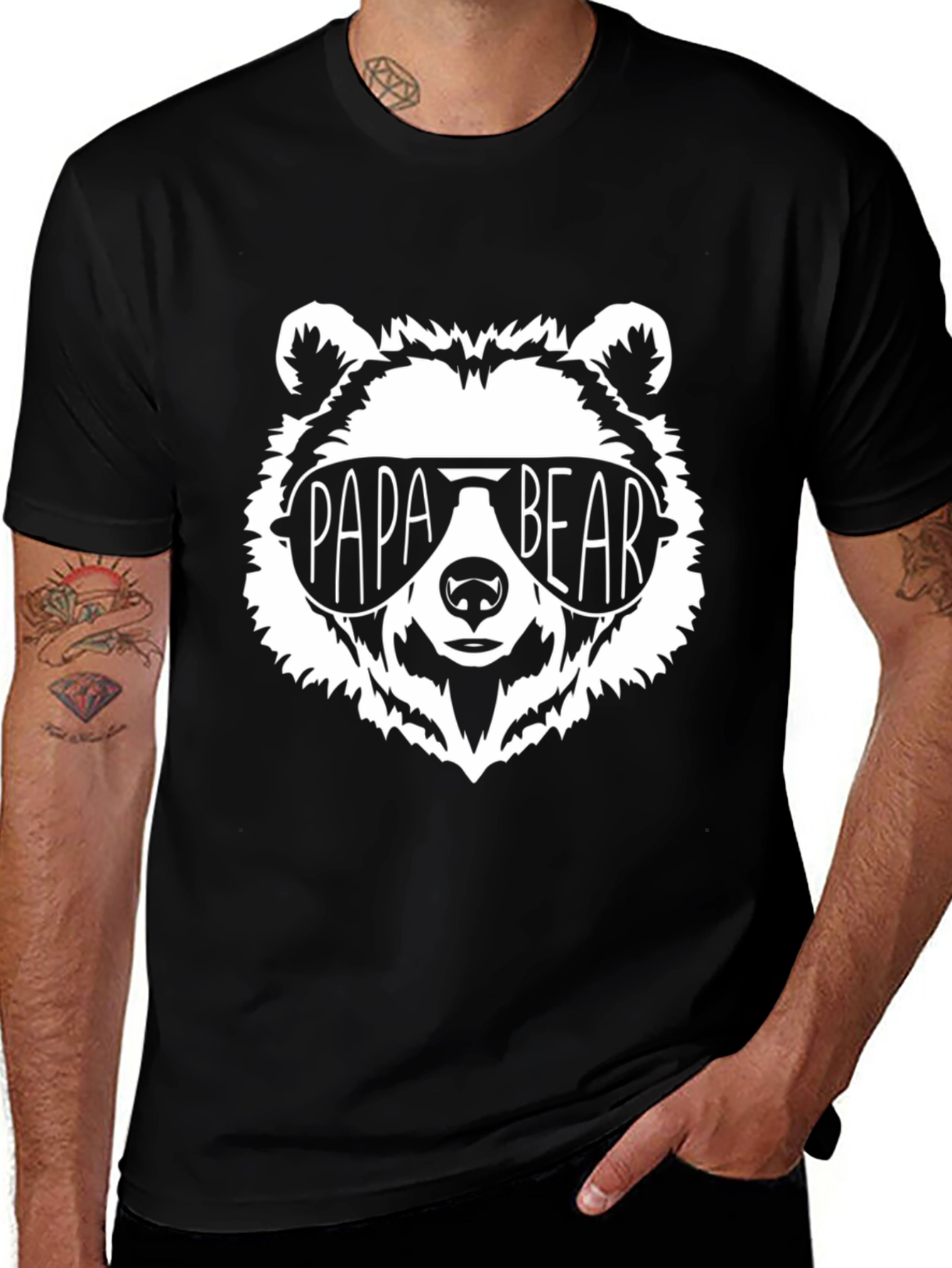 Papa Bear Graphic Tee - Cool Dad Shirt